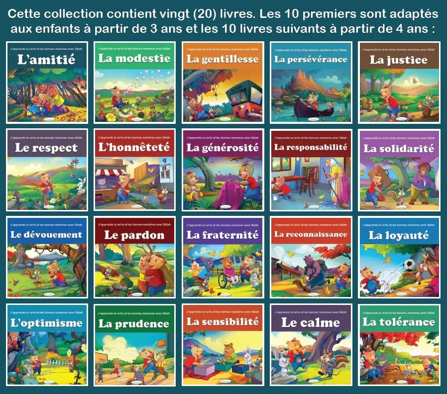 Pack 20 livres : J'apprends la vertu et les bonnes manières avec Sâlah : 20 récits éducatifs sur les belles qualités