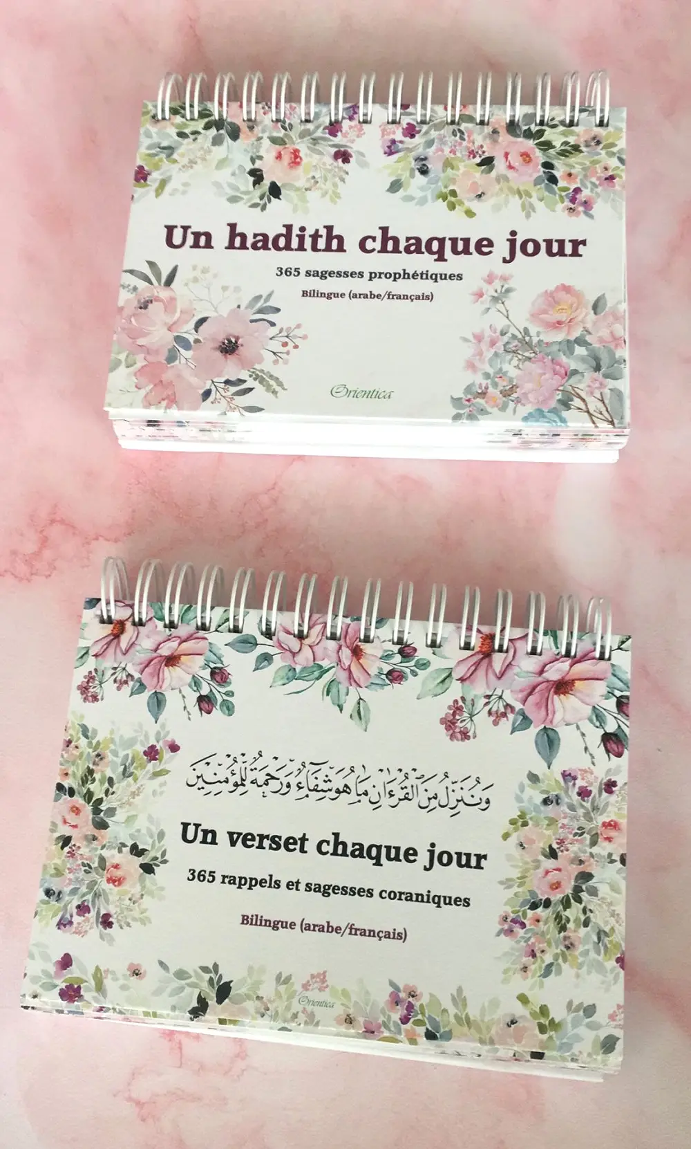 Pack 2 calendriers : Un verset / Un hadith chaque jour - 365 versets coraniques et sagesses prophétiques - Calendrier Bilingue (arabe/français)