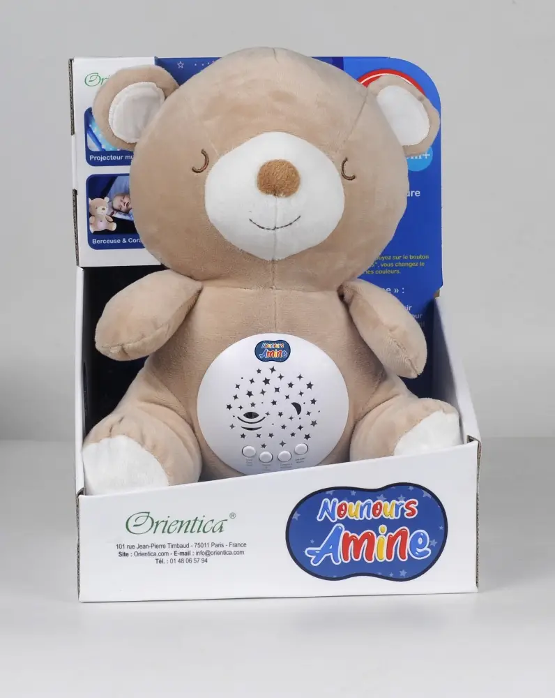 Nounours Amine : Doudou Ourson et Veilleuse Coranique pour enfant musulman et bébé