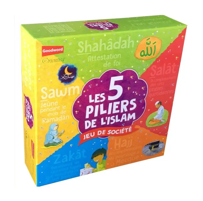 Les cinq (5) piliers de l'islam : Jeu de société musulman pour toute la famille à partir de 8 ans