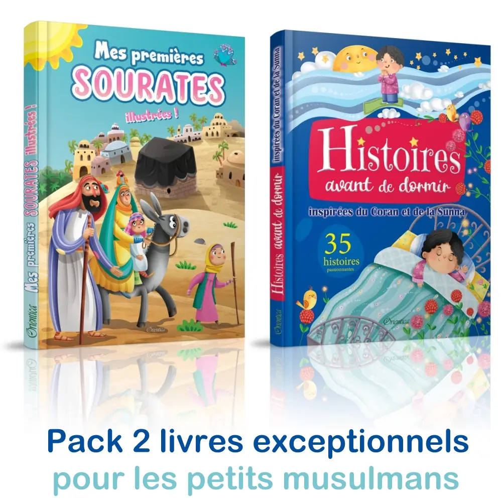 Pack deux livres : Mes Premières Sourates illustrées + Histoires avant de dormir inspirées du Coran et de la Sunna (35 histoires passionnantes)